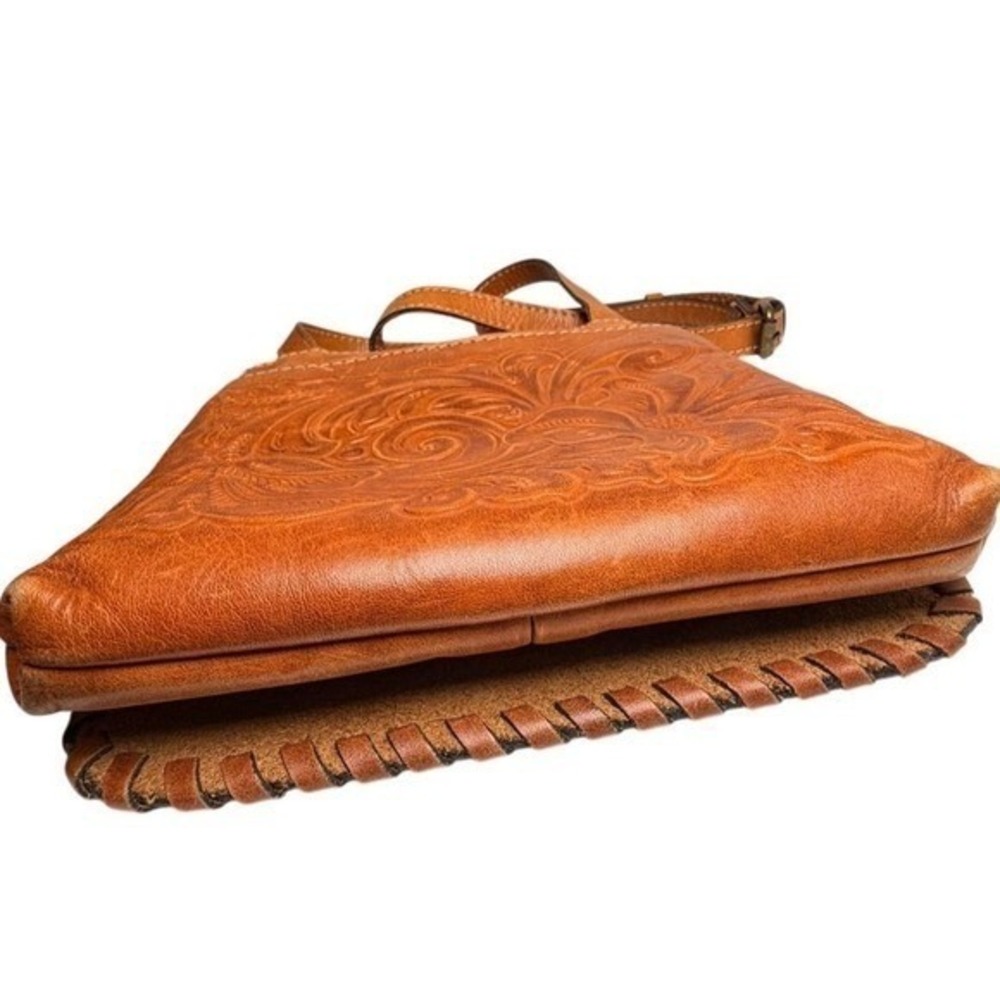 Patricia Nash Granada Tooled Leather Crossbody Bag Tan Floral Western Boho - Picture 6 of 16